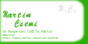 martin csemi business card